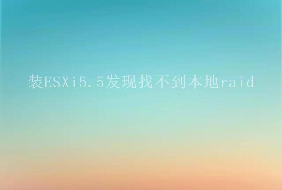 装ESXi5.5发现找不到本地raid1