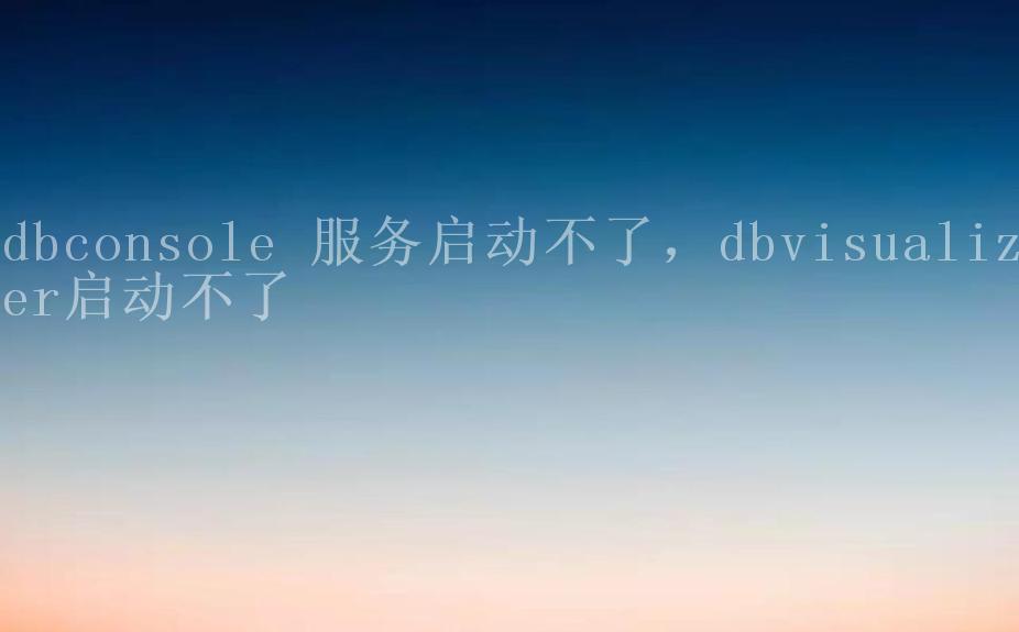 dbconsole 服务启动不了，dbvisualizer启动不了2