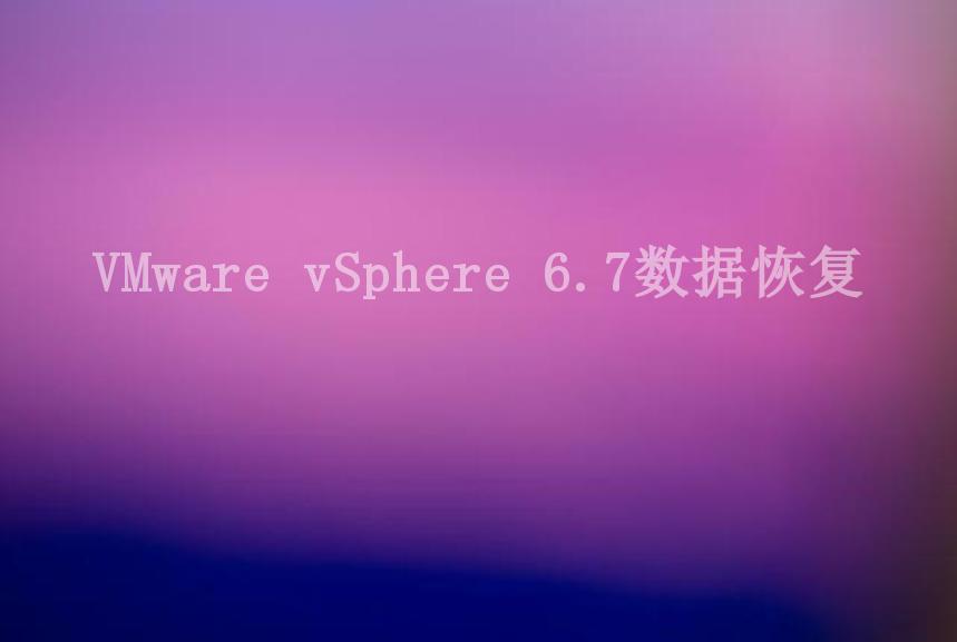 VMware vSphere 6.7数据恢复2