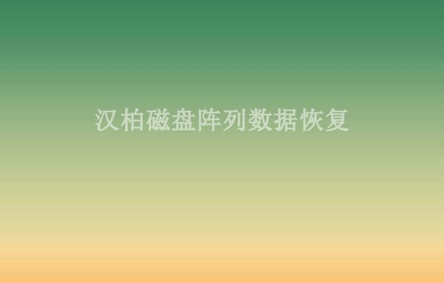 汉柏磁盘阵列数据恢复1