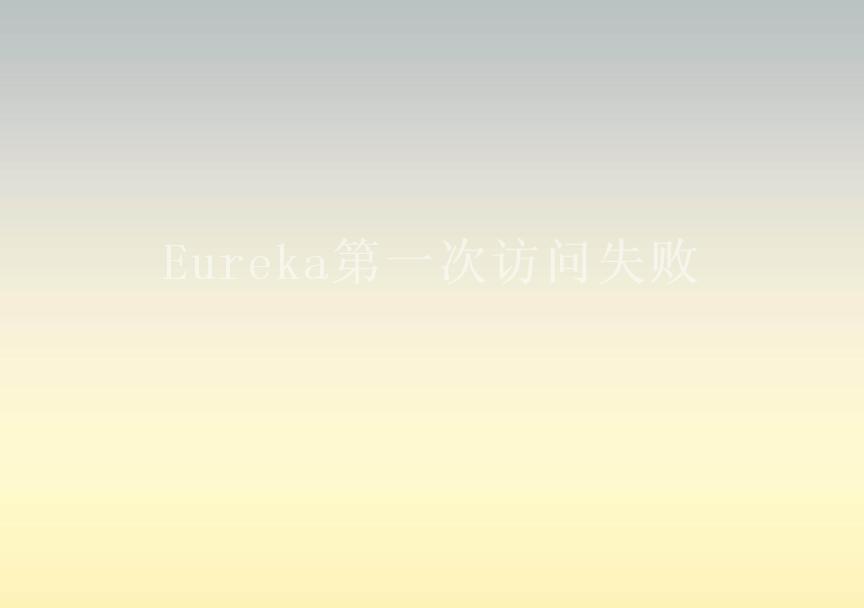 Eureka第一次访问失败2