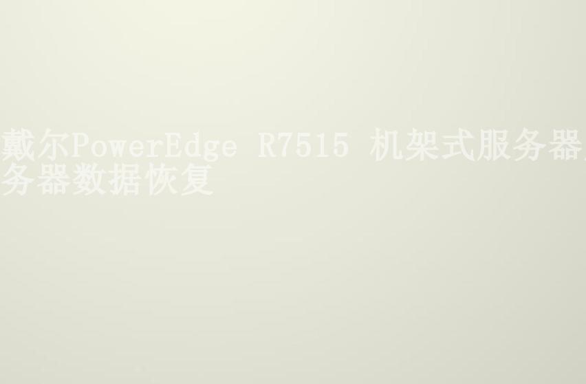 戴尔PowerEdge R7515 机架式服务器服务器数据恢复1