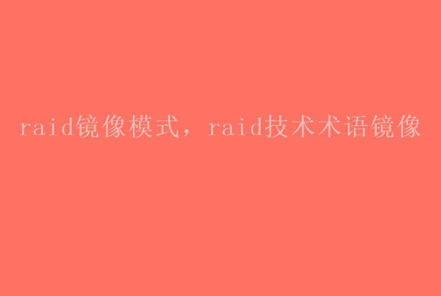 raid镜像模式，raid技术术语镜像2