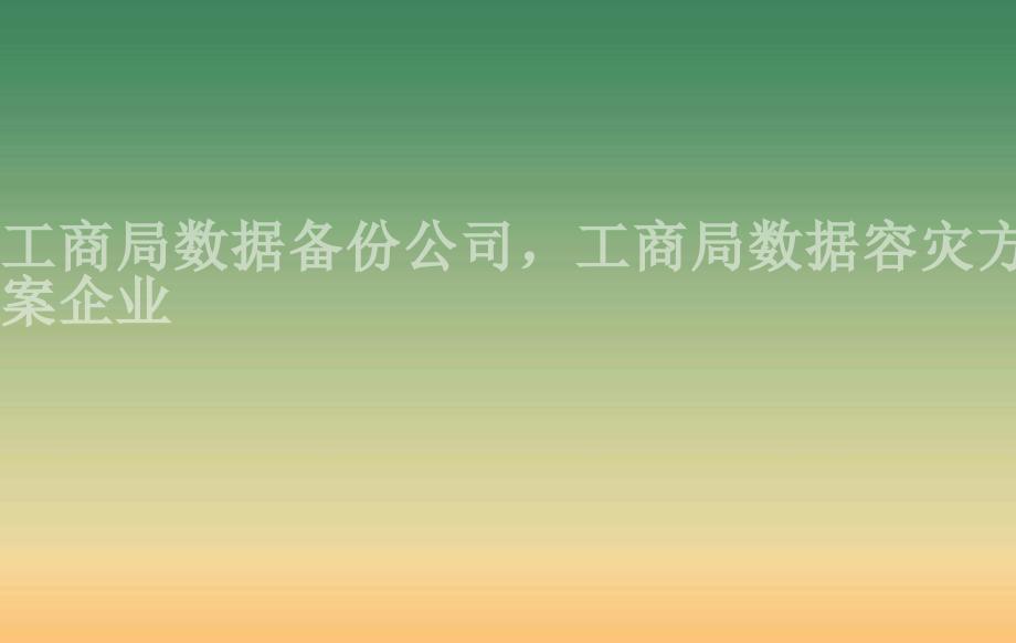 工商局数据备份公司，工商局数据容灾方案企业2