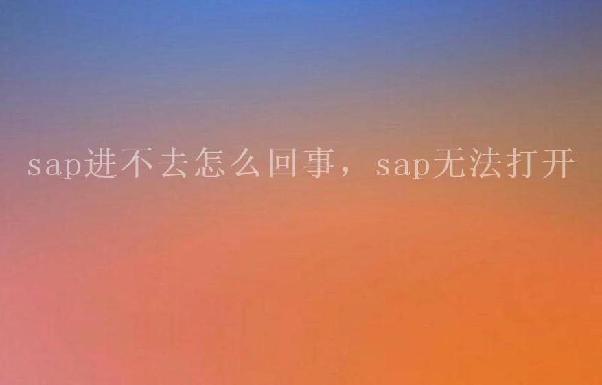 sap进不去怎么回事，sap无法打开2