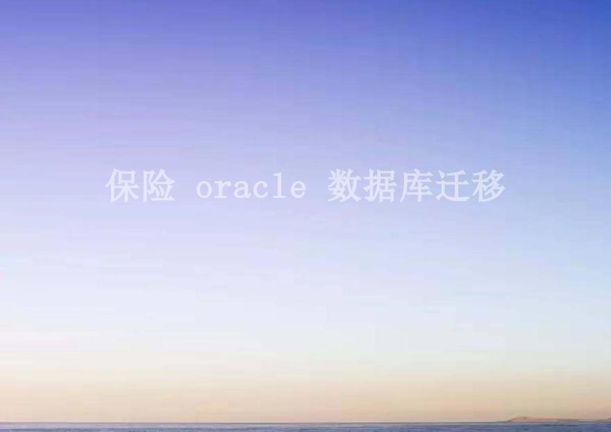 保险 oracle 数据库迁移2