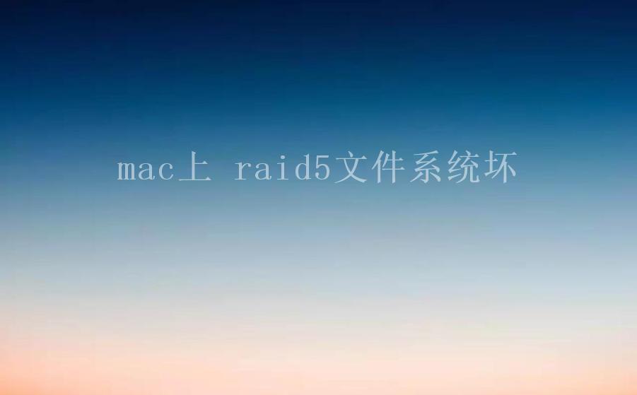 mac上 raid5文件系统坏1