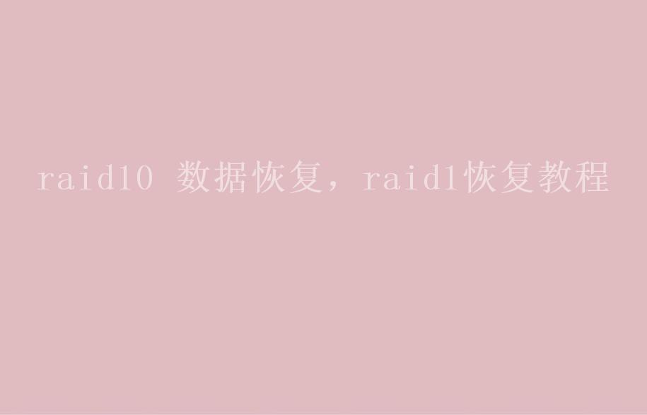 raid10 数据恢复，raid1恢复教程2