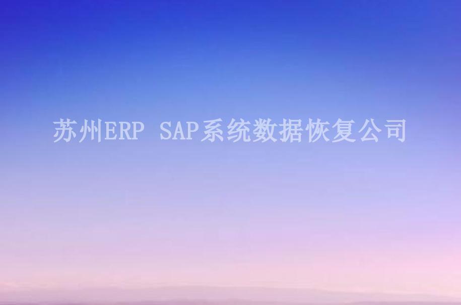 苏州ERP SAP系统数据恢复公司1