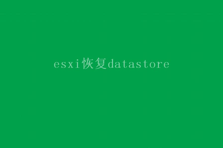 esxi恢复datastore2