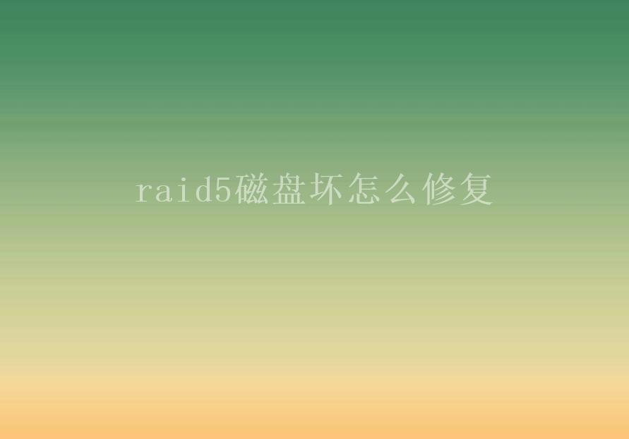 raid5磁盘坏怎么修复1