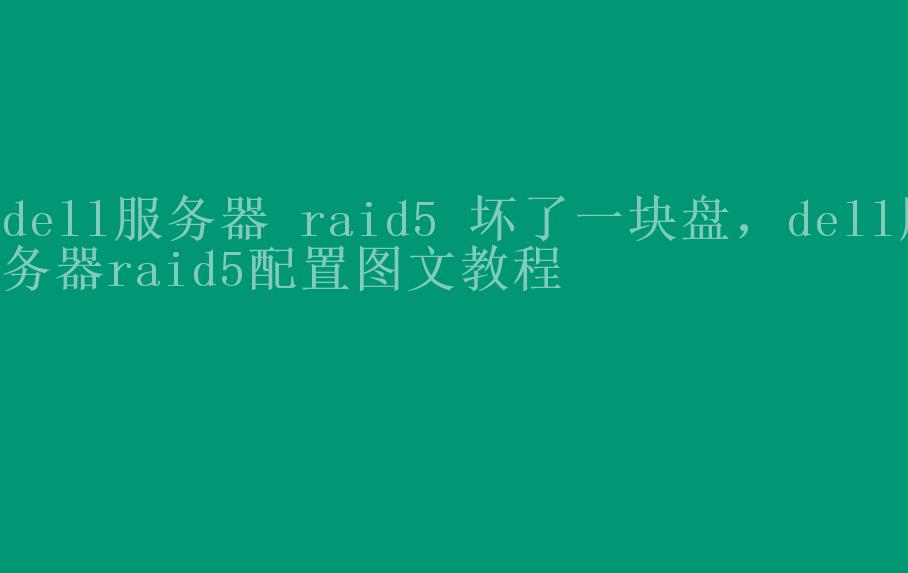 dell服务器 raid5 坏了一块盘，dell服务器raid5配置图文教程2