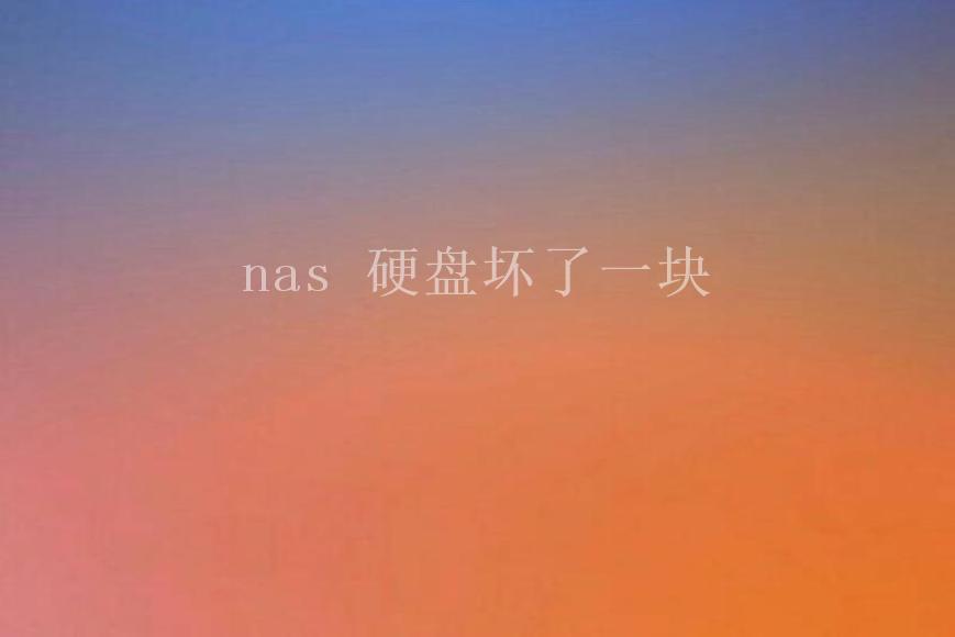 nas 硬盘坏了一块1