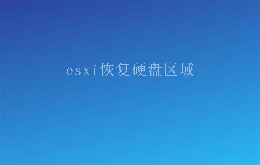 esxi恢复硬盘区域2