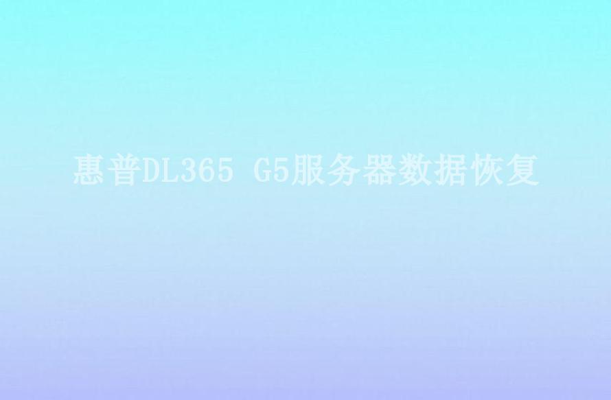 惠普DL365 G5服务器数据恢复2