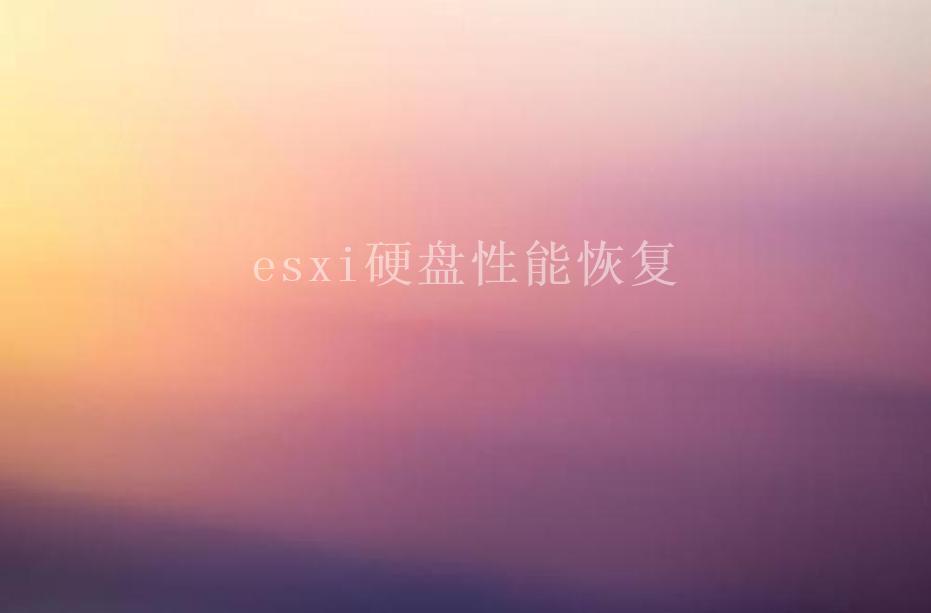 esxi硬盘性能恢复2