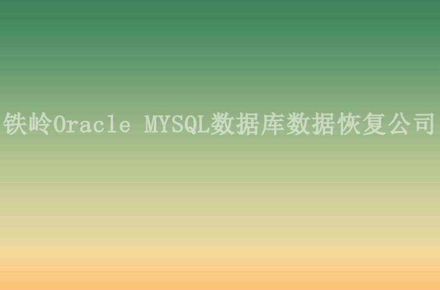 铁岭Oracle MYSQL数据库数据恢复公司1