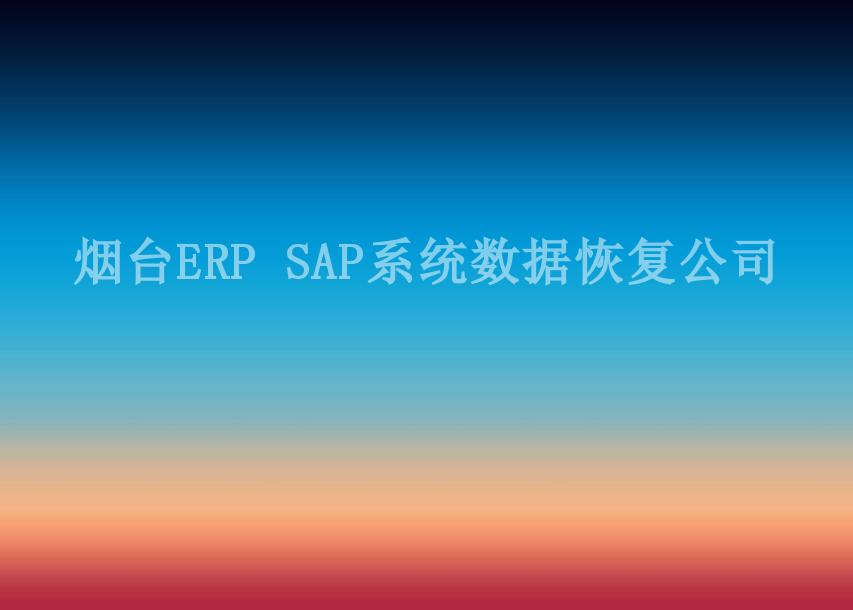 烟台ERP SAP系统数据恢复公司2