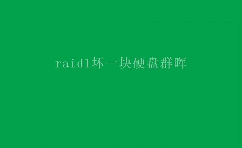 raid1坏一块硬盘群晖1