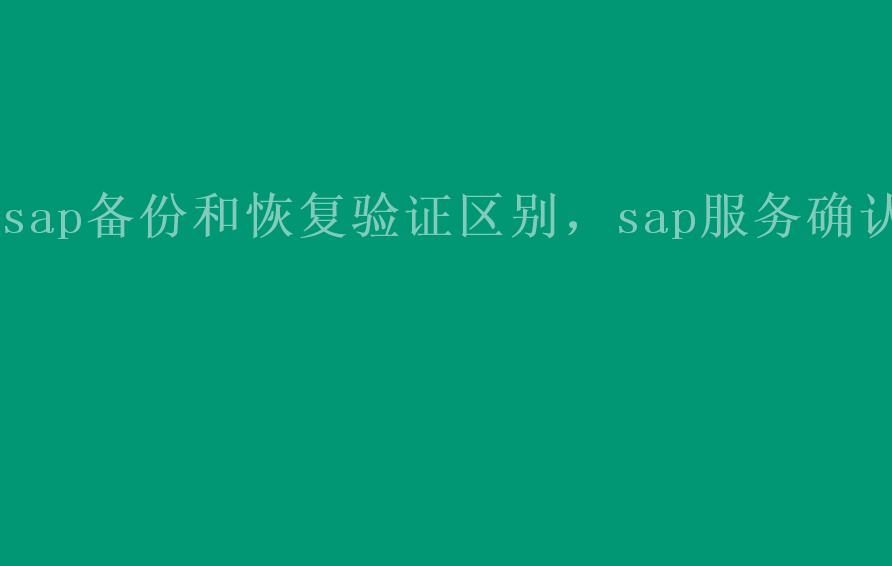 sap备份和恢复验证区别，sap服务确认1