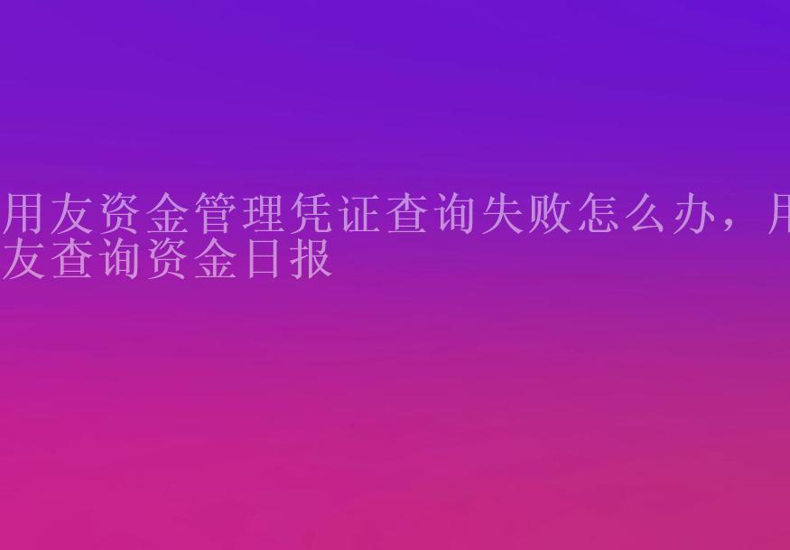 用友资金管理凭证查询失败怎么办，用友查询资金日报1