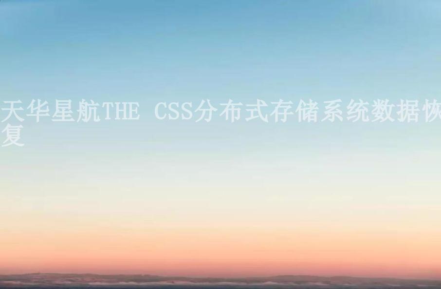 天华星航THE CSS分布式存储系统数据恢复2