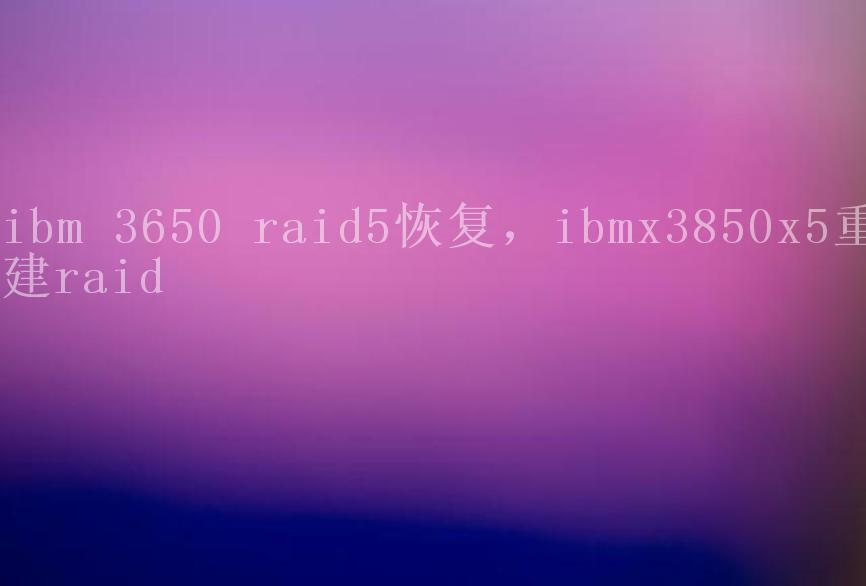 ibm 3650 raid5恢复，ibmx3850x5重建raid2