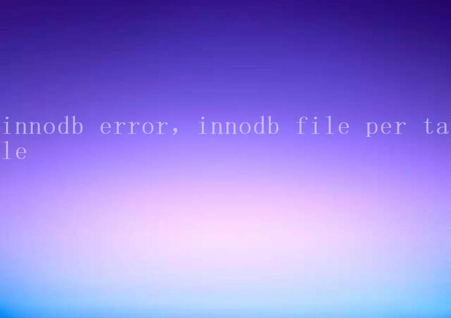 innodb error，innodb file per table1