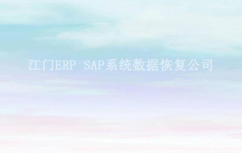 江门ERP SAP系统数据恢复公司2