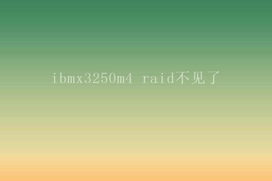 ibmx3250m4 raid不见了2