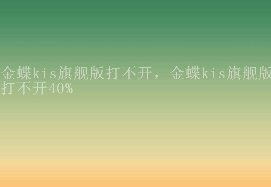 金蝶kis旗舰版打不开，金蝶kis旗舰版打不开40%1