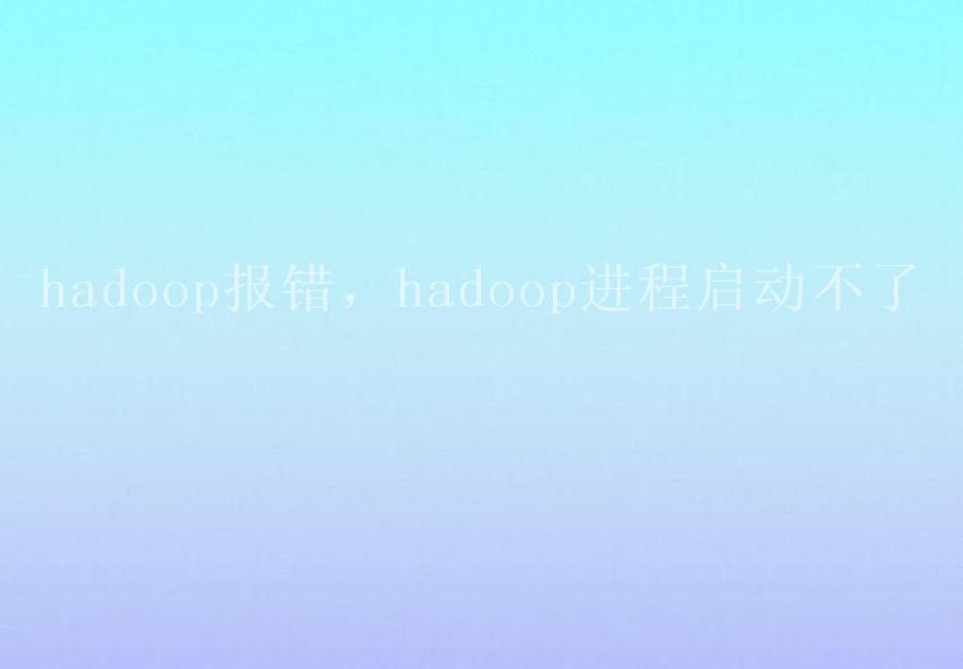 hadoop报错，hadoop进程启动不了2