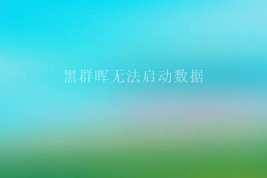 黑群晖无法启动数据2