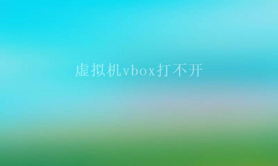 虚拟机vbox打不开2