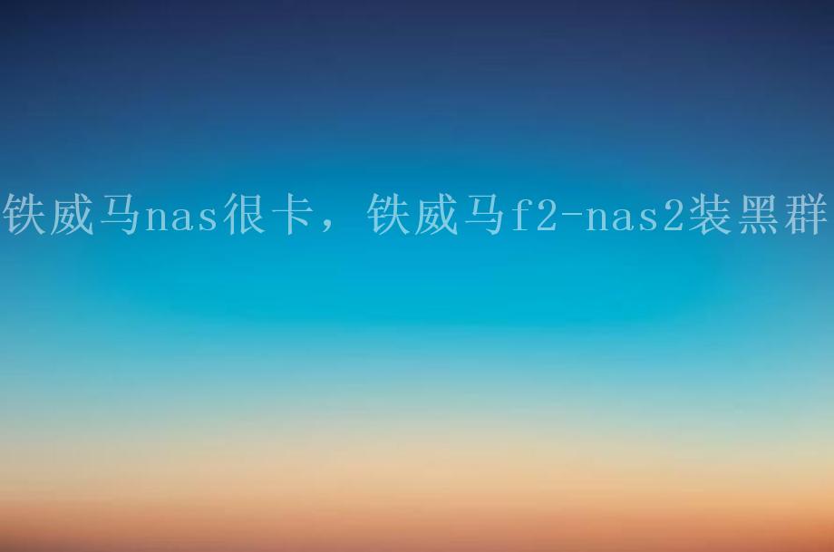 铁威马nas很卡，铁威马f2-nas2装黑群晖2