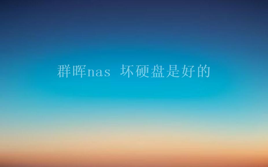 群晖nas 坏硬盘是好的2