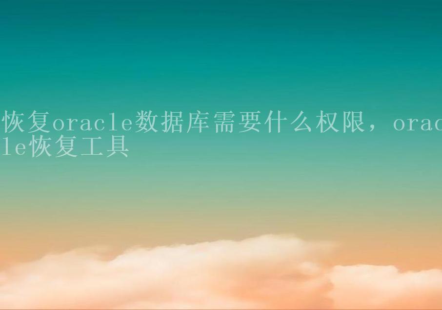 恢复oracle数据库需要什么权限，oracle恢复工具1