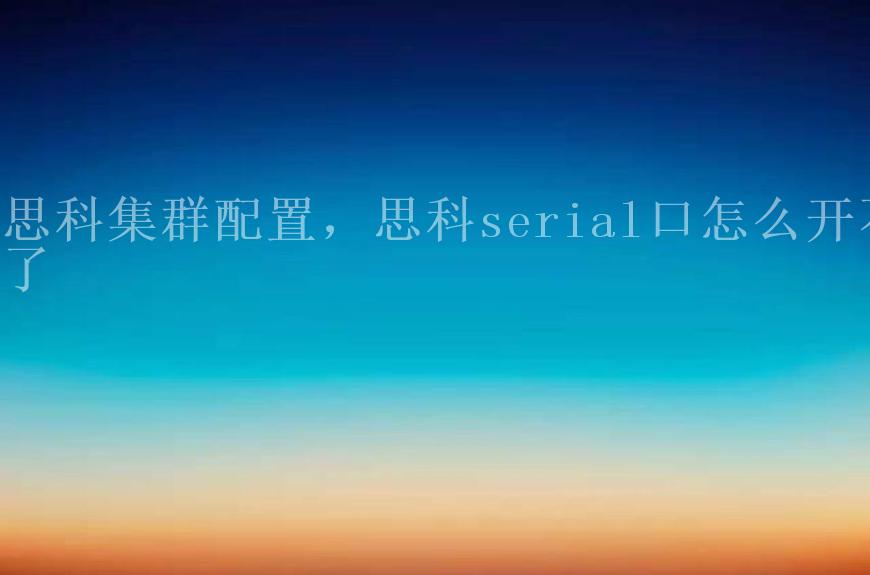 思科集群配置，思科serial口怎么开不了1