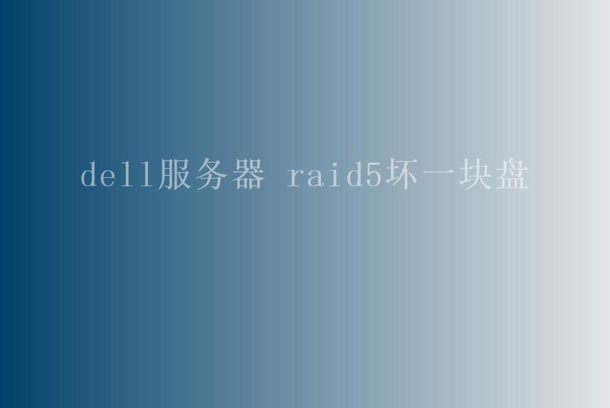 dell服务器 raid5坏一块盘1