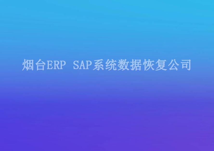 烟台ERP SAP系统数据恢复公司1