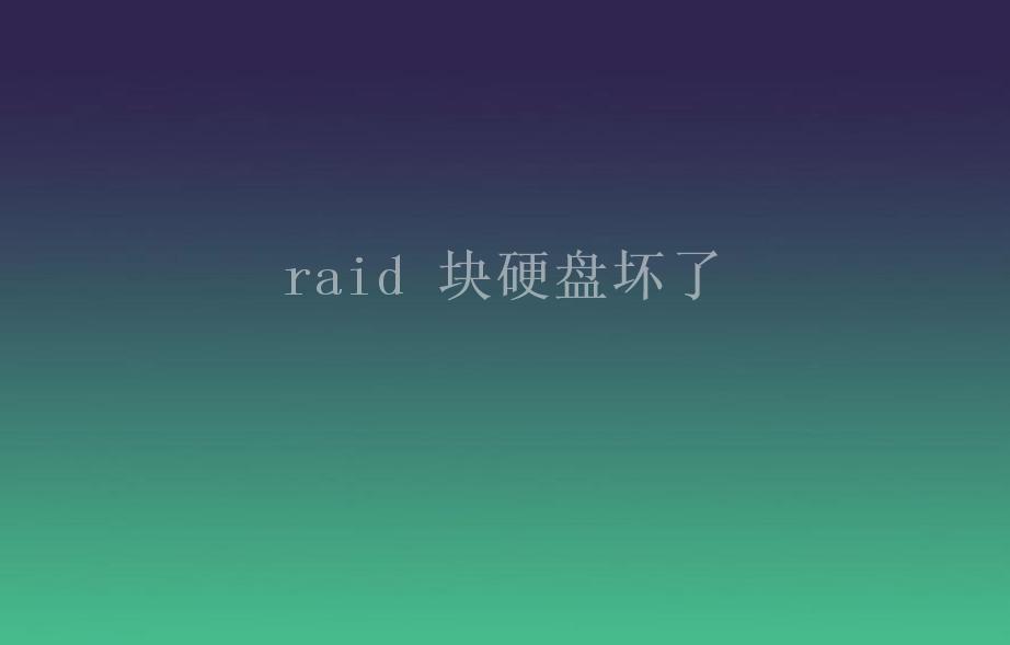 raid 块硬盘坏了1