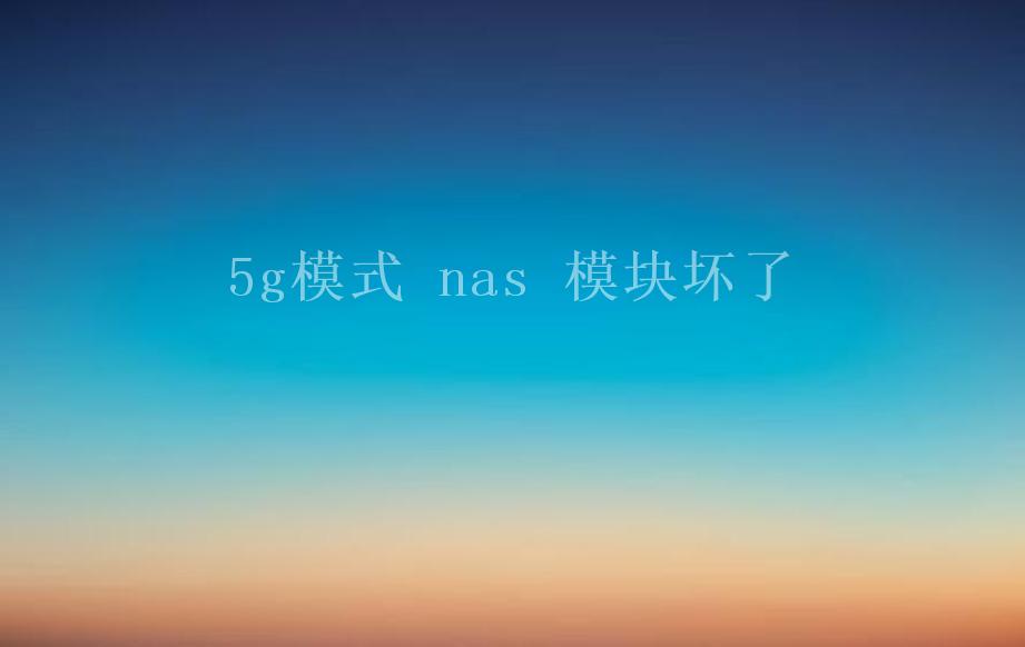 5g模式 nas 模块坏了1