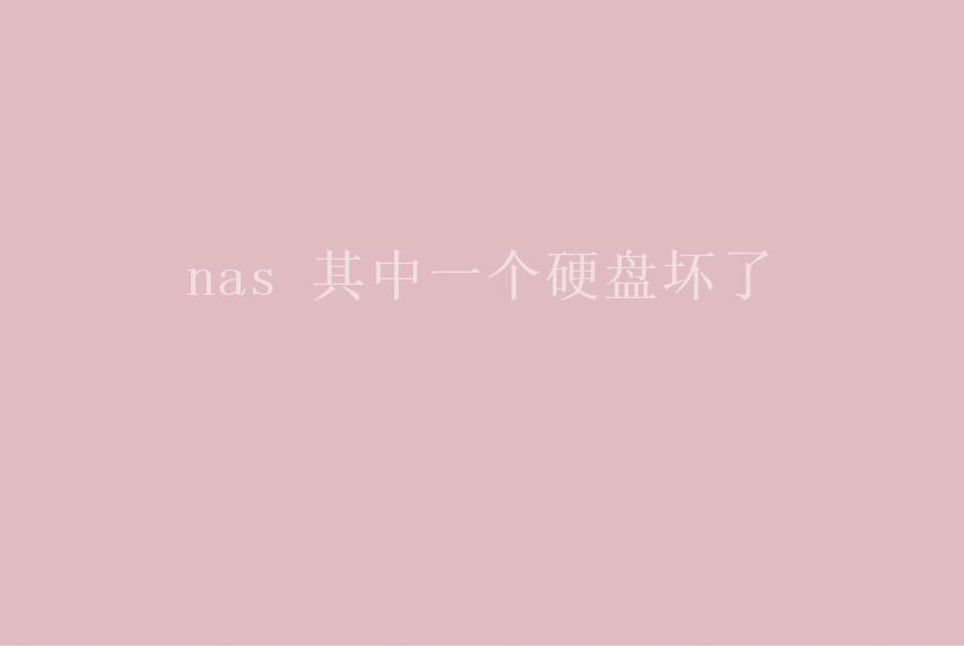 nas 其中一个硬盘坏了1