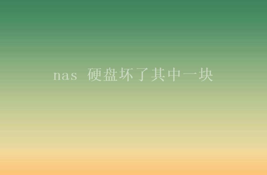 nas 硬盘坏了其中一块1