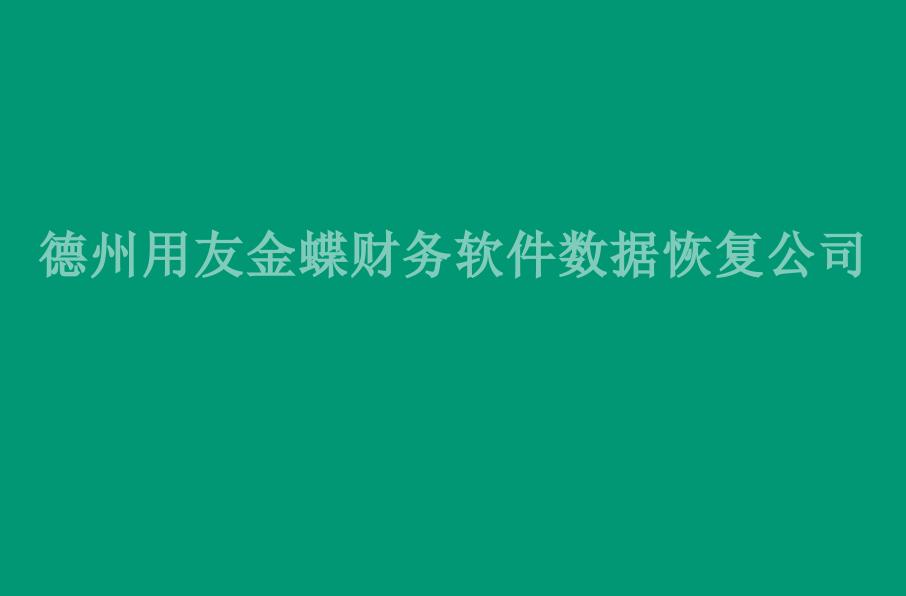 德州用友金蝶财务软件数据恢复公司1