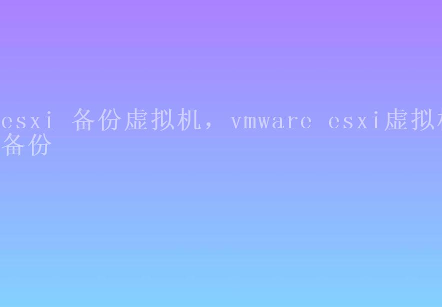 esxi 备份虚拟机，vmware esxi虚拟机备份2