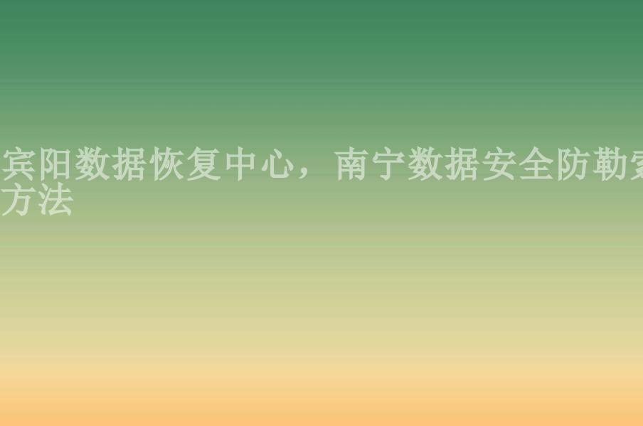 宾阳数据恢复中心，南宁数据安全防勒索方法1