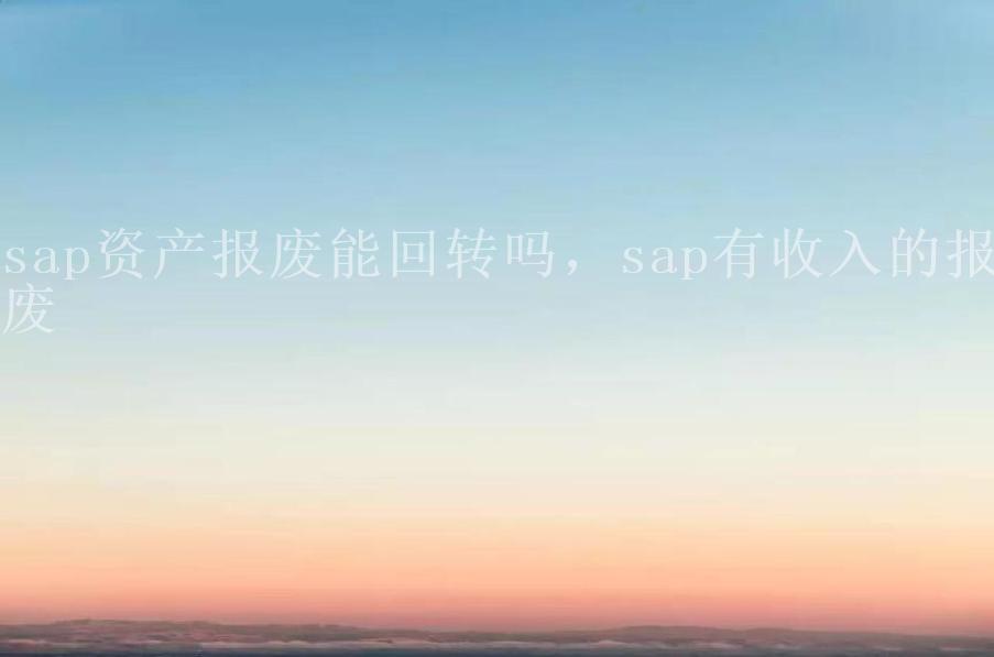 sap资产报废能回转吗，sap有收入的报废2