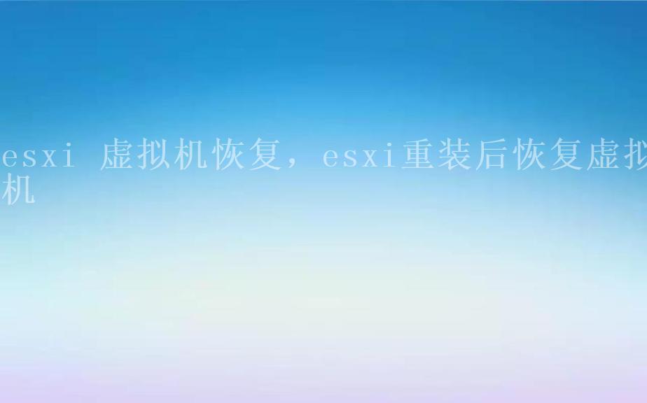 esxi 虚拟机恢复，esxi重装后恢复虚拟机2