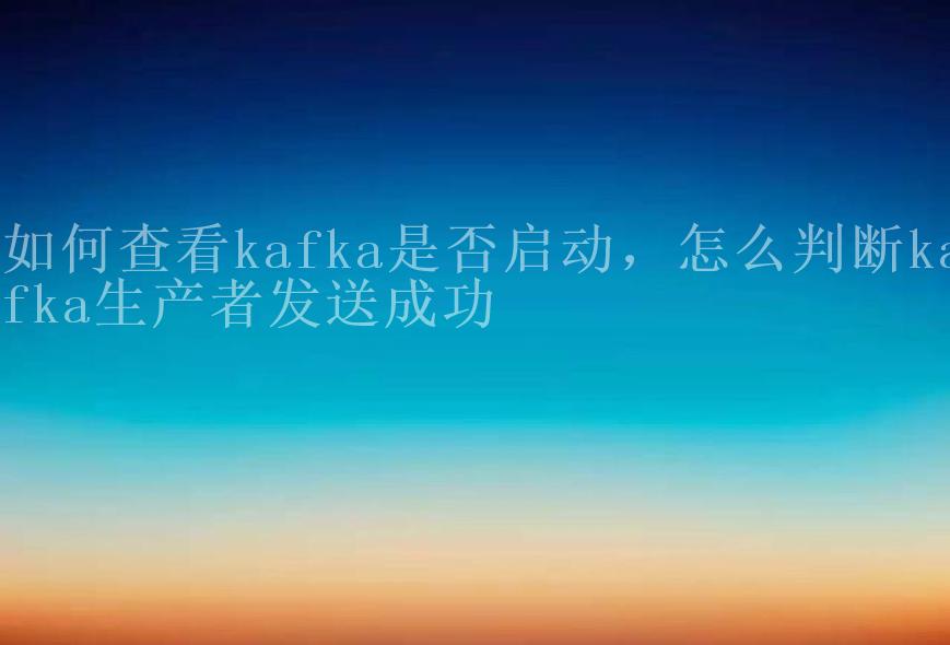 如何查看kafka是否启动，怎么判断kafka生产者发送成功2